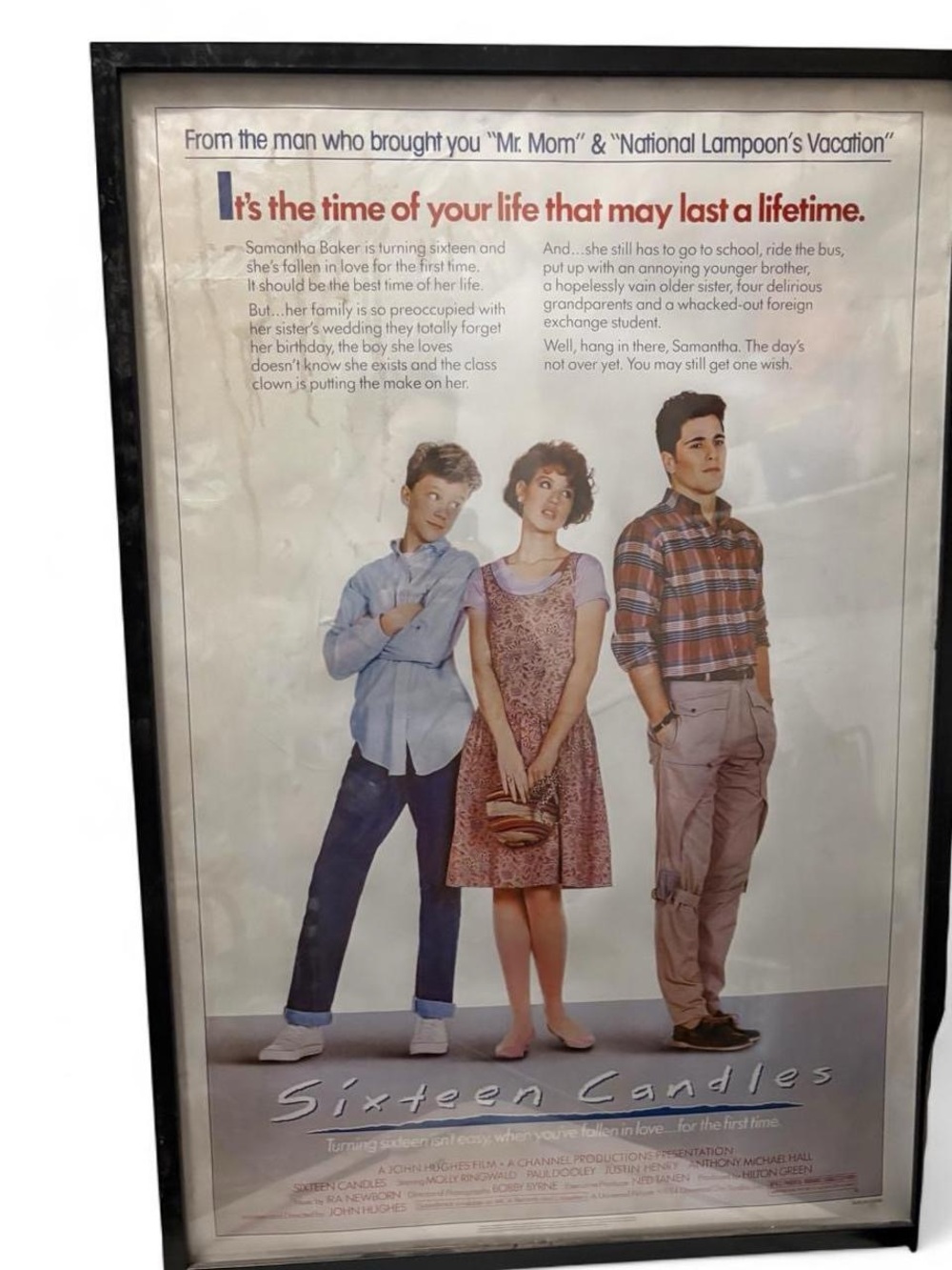 Vintage Sixteen Candles Framed Poster - White, Black, Pink, Blue